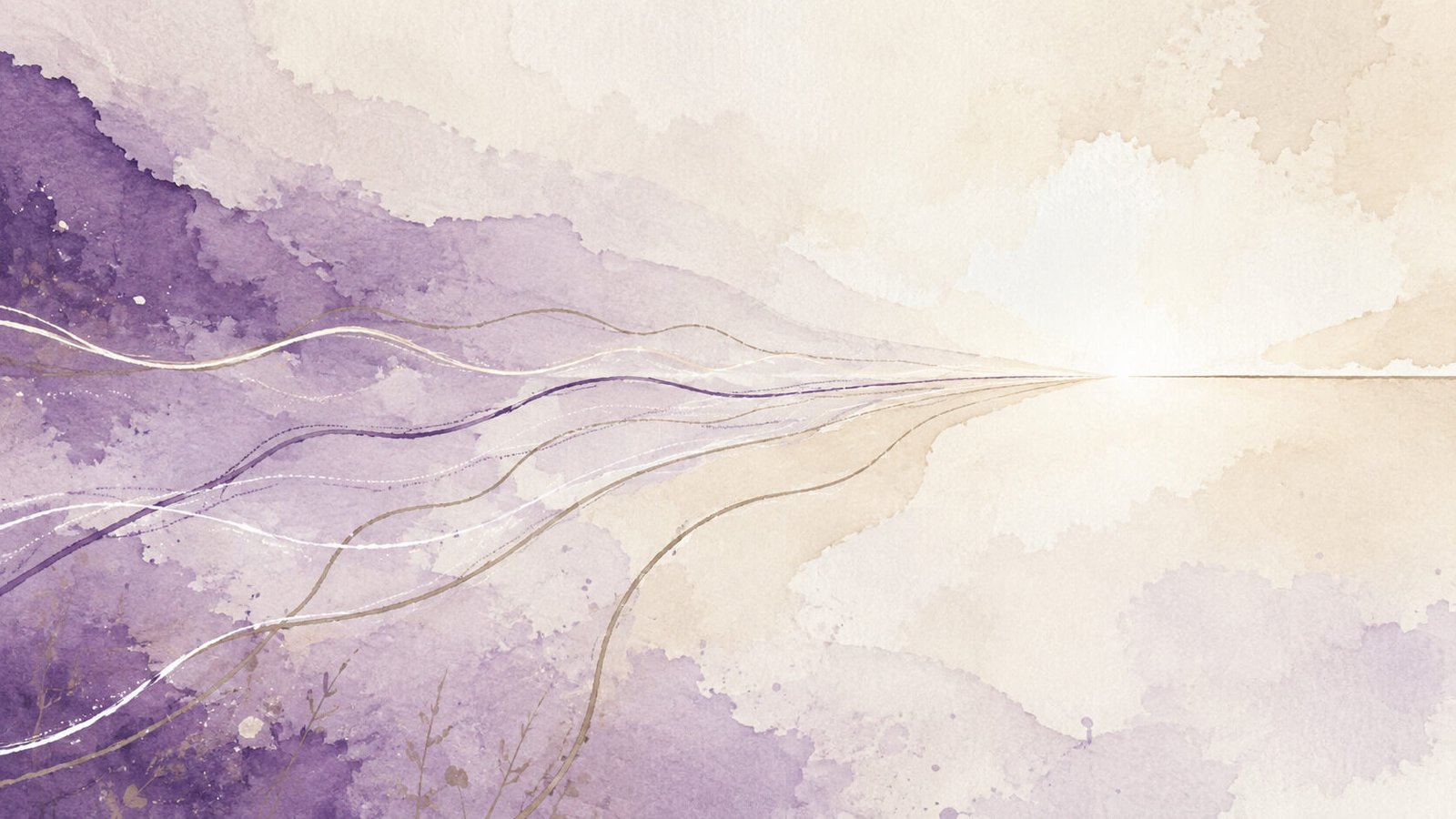 Illustration en aquarelle de chemins qui convergent vers une direction claire