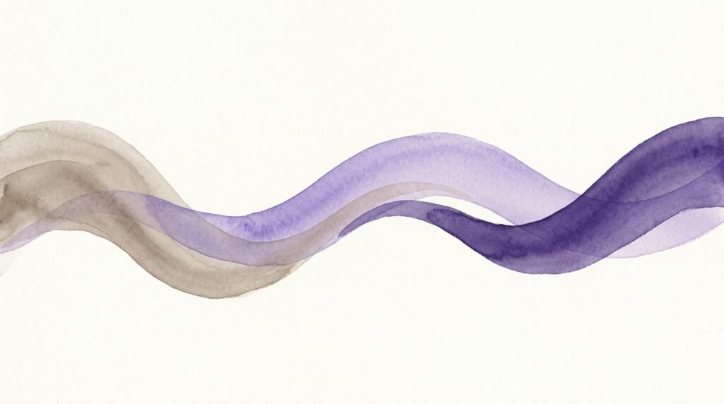 Illustration en aquarelle de trois vagues superposées, symbolisant internet, l'IA et les réseaux sociaux qui transforment la présence en ligne des entreprises