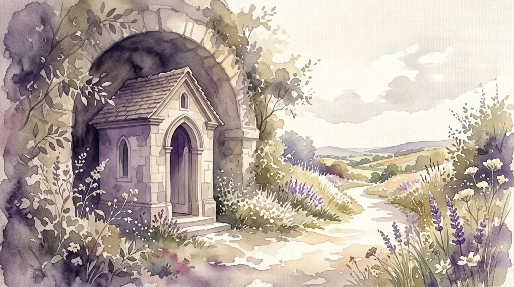 Illustration en aquarelle d'une forme soignée posée dans l'ombre, symbole d'un site invisible sur Google